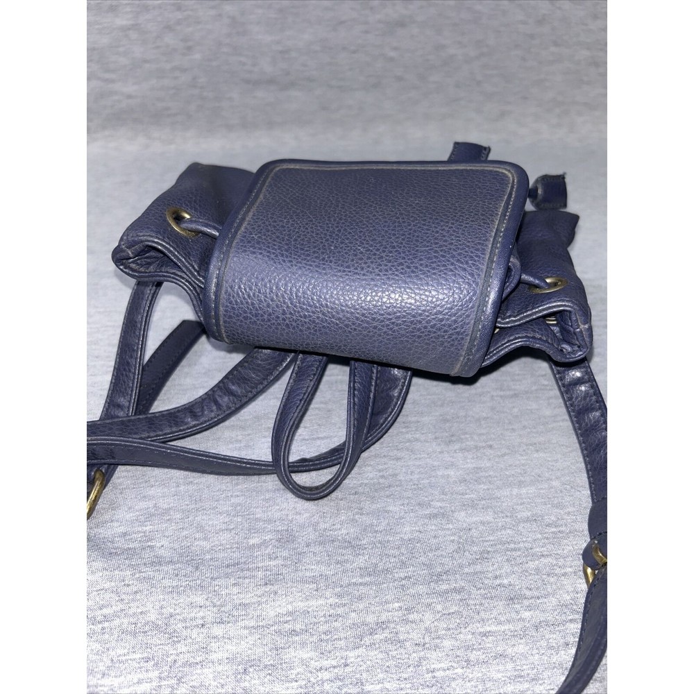 Price drop- Vintage Tommy Hilfiger Blue Pebbled Leather Backpack Purse Bag - Picture 3 of 9